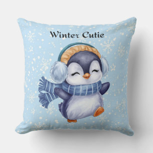 Winter Cutie   Cute Penguin Decorative Pillow