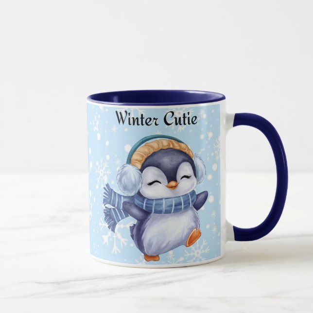 Winter Cutie | Cute Penguin Winter Coffee Mug (Right)
