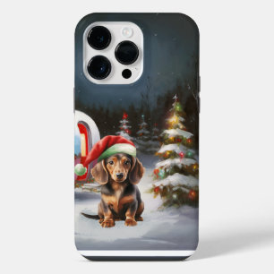 Winter Dachshund Caravan Christmas Adventure iPhone 14 Pro Max Case