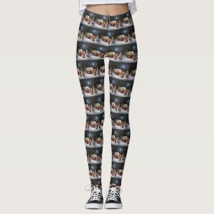 Winter Dachshund Caravan Christmas Adventure  Leggings