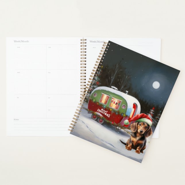 Winter Dachshund Caravan Christmas Adventure  Planner (Display)