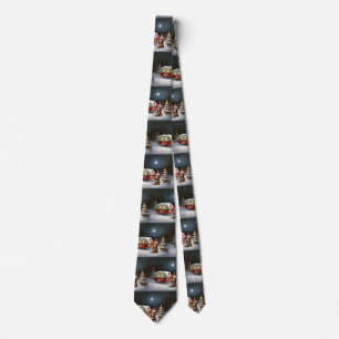Winter Dachshund Caravan Christmas Adventure  Tie