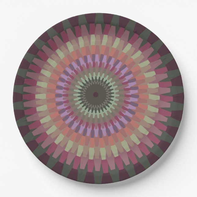 Winter Dahlia in Warm Muted Colours - Alt Paper Plate (Front)