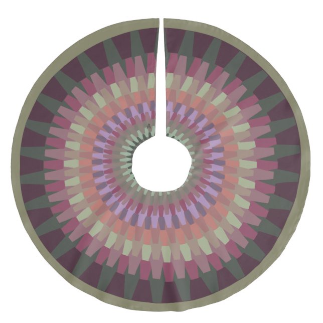 Winter Dahlia in Warm Muted Colours Brushed Polyester Tree Skirt (Front)