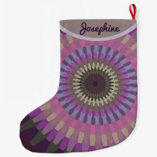 Winter Dahlia - Purple Evening Colours Personalise Large Christmas Stocking