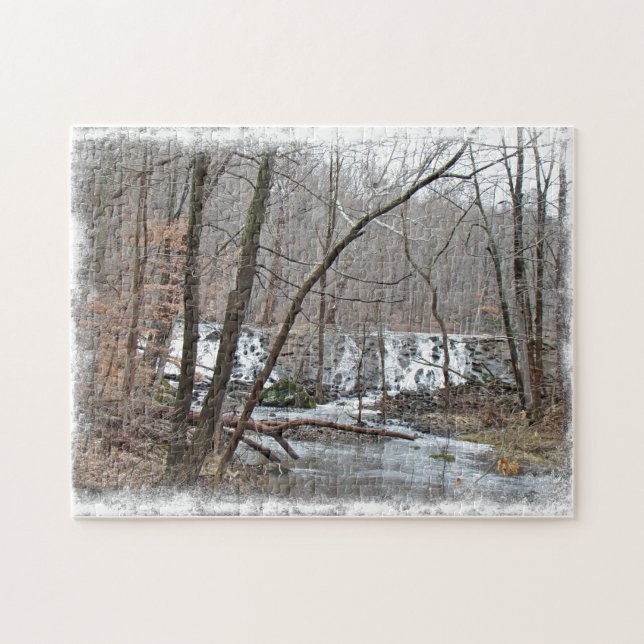 Winter Dam Off Badman Road Jigsaw Puzzle (Horizontal)