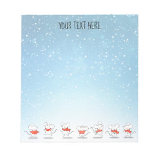 Winter Dance Mice Notepad