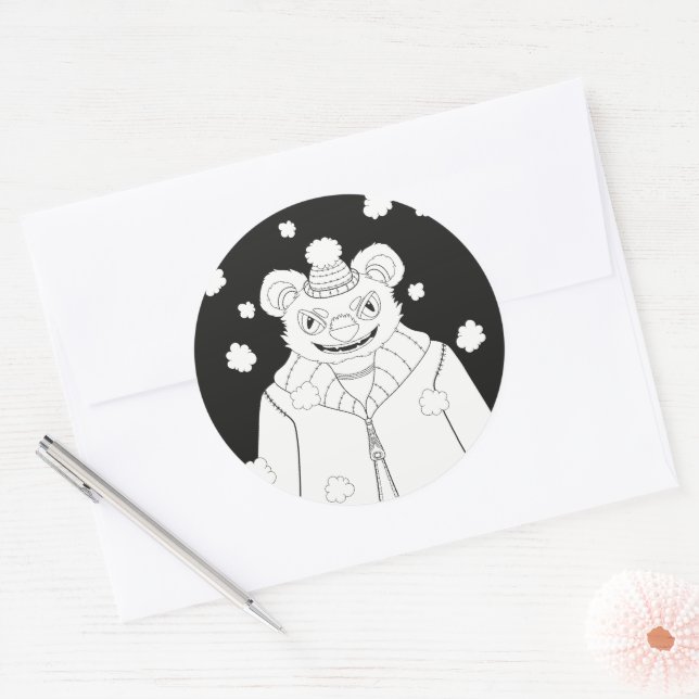 Winter Day Classic Round Sticker (Envelope)