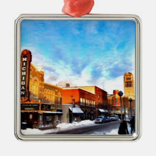 Winter Day In Ann Arbor Metal Tree Decoration