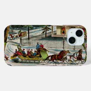 Winter Days Christmas scene iPhone 15 Case