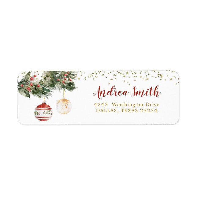 Winter Deck the Halls Bridal Shower Address (Front)