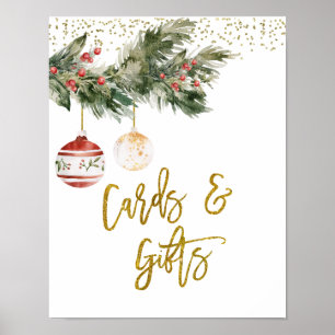 Winter Deck the Halls Bridal Shower Cards & Gifts Poster