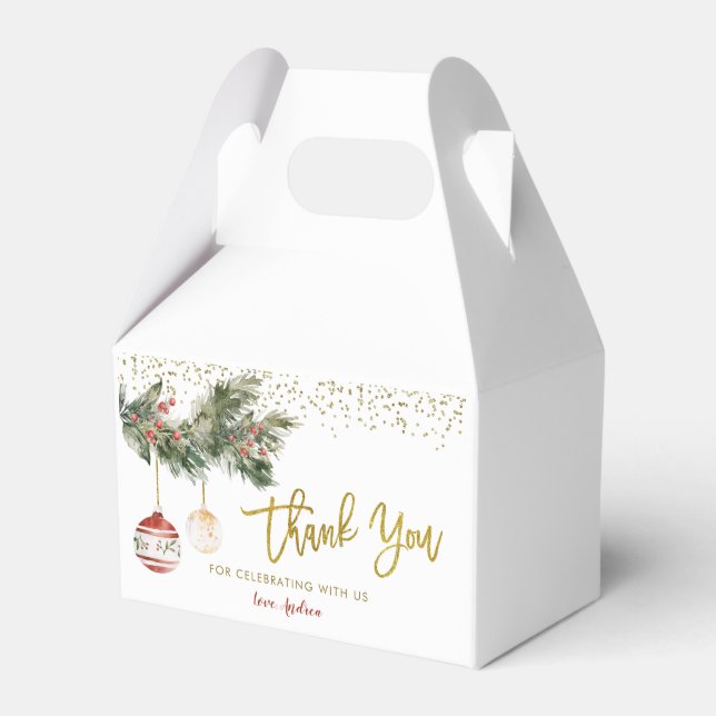 Winter Deck the Halls Bridal Shower Favour Boxes (Front Side)