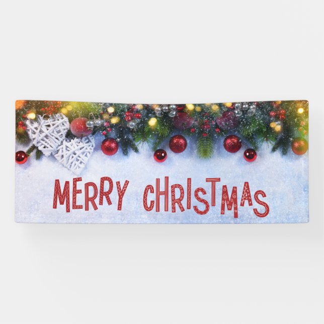 Winter Decorations Ornaments Merry Christmas Banner (Horizontal)