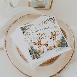 Winter Deer Baby Shower Napkin