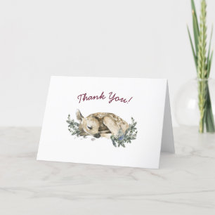 Winter Deer Baby Shower Thank You Card