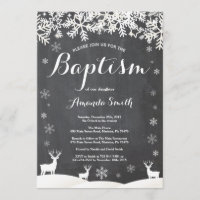 Winter Deer Baptism Invitation