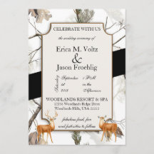 Winter Deer Camouflage Wedding Invitation