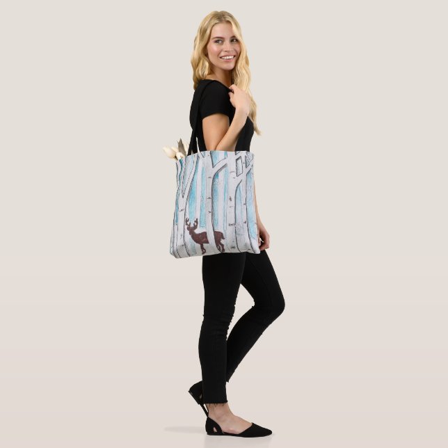 Winter Deer design on a Tote Bag (On Model)