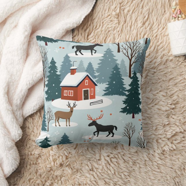 Winter Deer Dream Cushion (Blanket)