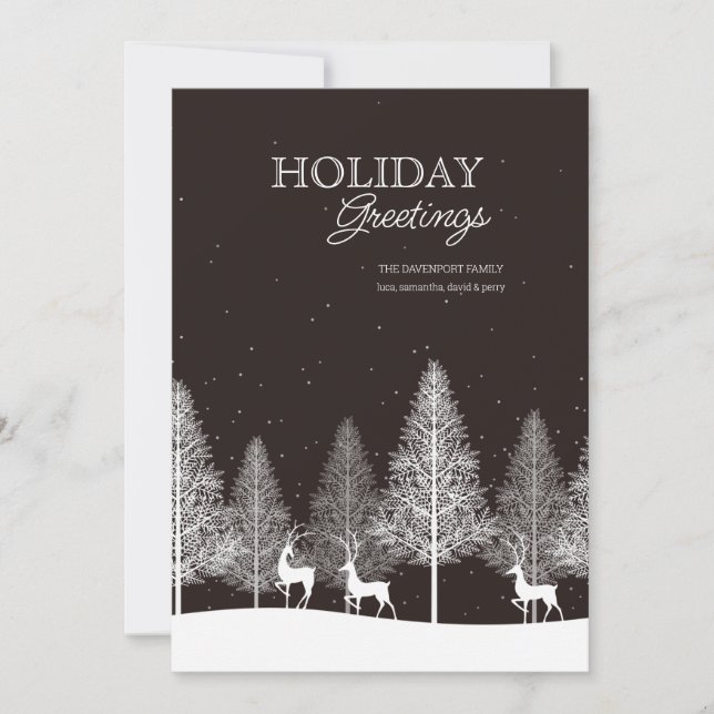 Winter Deer Holiday Card (Front)