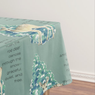 Winter Deer in the Snow – Wildlife Art Home Decor Tablecloth