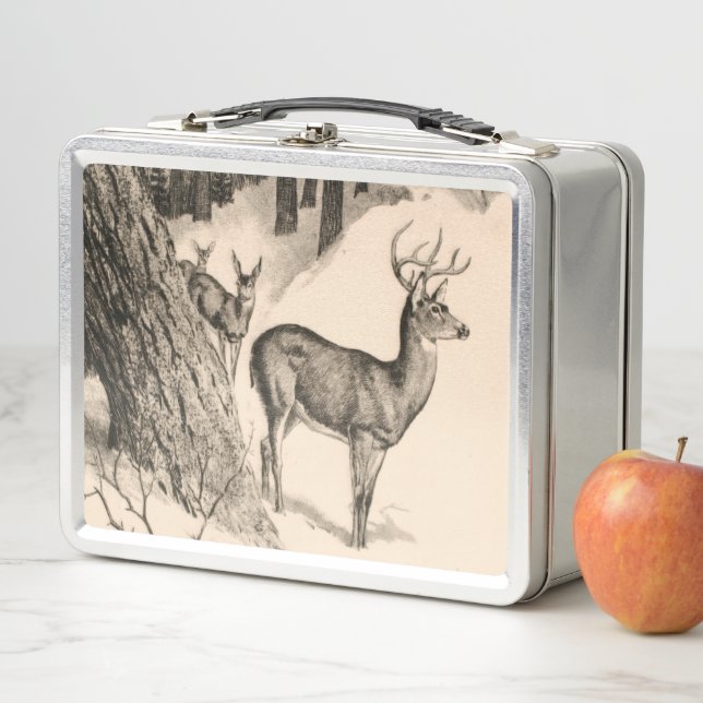 Winter Deer Metal Lunchbox (In Situ)