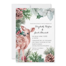 Winter Deer, Pinecones, and Holly Virtual Wedding