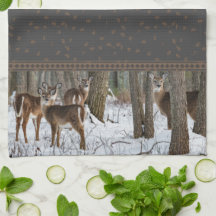 Winter Deer & Pinecones