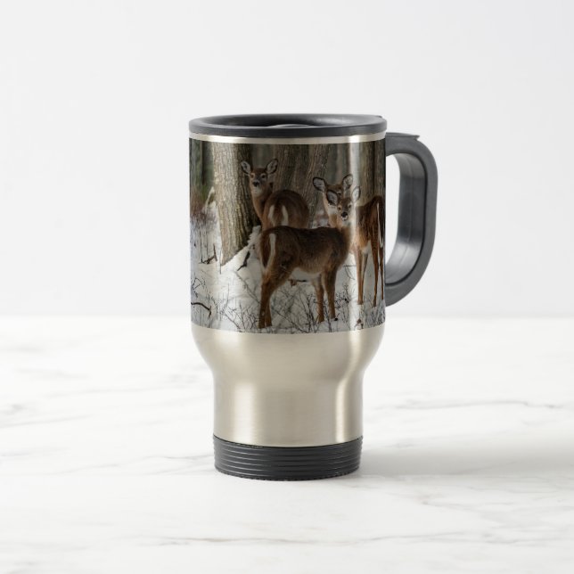 Winter Deer Travel Mug (Front Right)