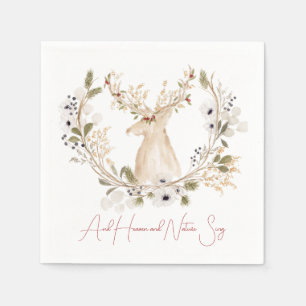 Winter Deer Wreath Napkin