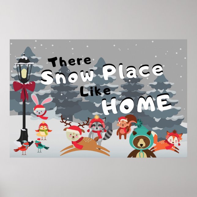 "Winter Design Cartoon Animal" Wall Art Poster (Front)