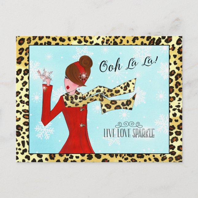 WINTER DIVA - Live Love Sparkle! Postcard (Front)