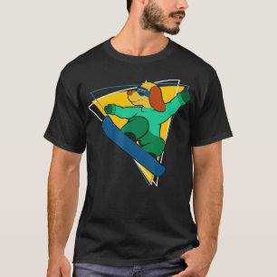 Winter Dog On Snowboard Snowboarding T-Shirt