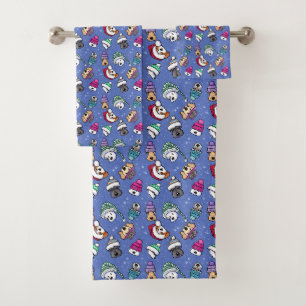 Winter Dogs Bath Towel Set