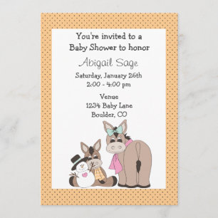 Winter Donkey Baby Shower Invitation