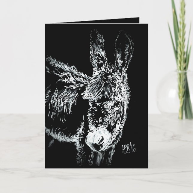 Winter Donkey Holiday Card (Front)