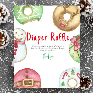 Winter doughnuts cookies Diaper Raffle game Poster