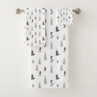 Winter Downhill Pattern Bath Towel Set