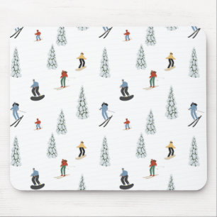 Winter Downhill Pattern Mouse Mat