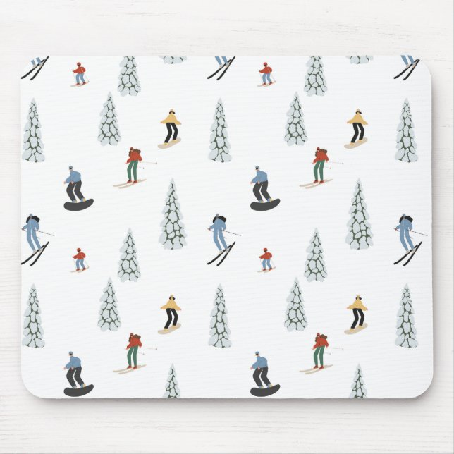 Winter Downhill Pattern Mouse Mat (Front)
