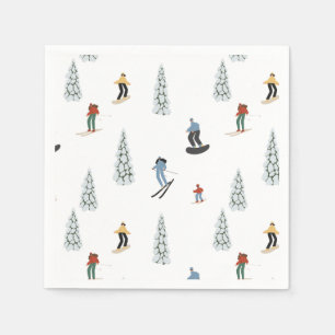 Winter Downhill Pattern Napkin