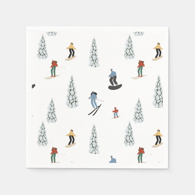 Winter Downhill Pattern Napkin (Front)