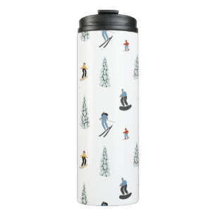 Winter Downhill Pattern Thermal Tumbler