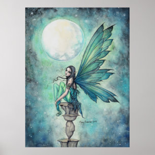 Winter Dream Fairy Fantasy Art Watercolor Acrylic Poster