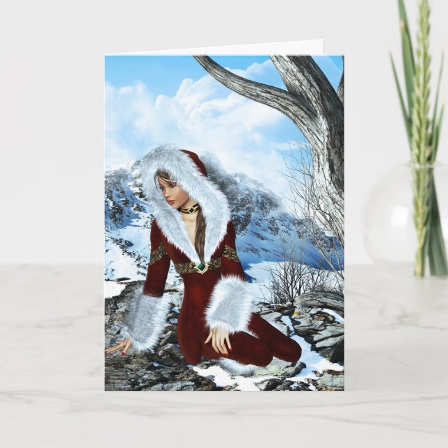 Winter Dreaming Fantasy Christmas Card (Front)