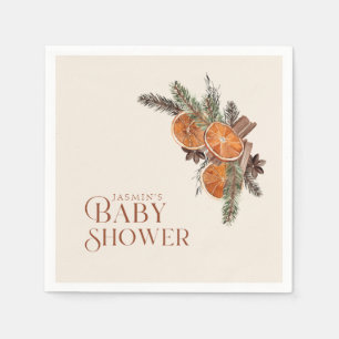 Winter Dried Orange Cinnamon Baby Shower Napkin