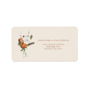 Winter Dried Orange Citrus Floral Wedding Label