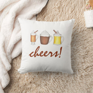 Winter Drinks Christmas Egg Nog Buttered Rum Cushion
