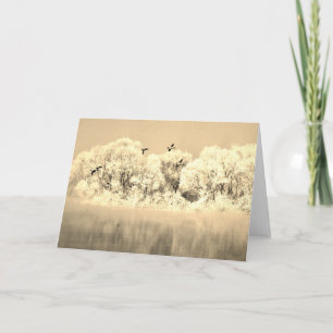 WINTER DUCKS IN FLIGHT Folded Note Card